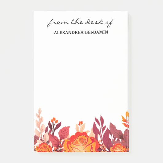 Moderne Florence Waterverf Elegant Flowers Custom Post-it® Notes (Voorkant)
