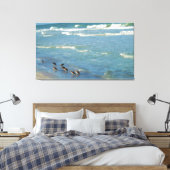 Moderne Florida Shorebirds Ocean Foto Canvas Afdruk (Insitu (Slaapkamer))