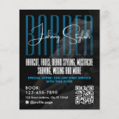 Moderne flyer voor herenkapper in urbane stijl (Voorkant)