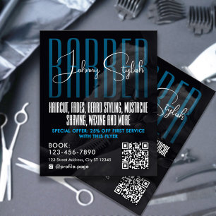 Moderne flyer voor herenkapper in urbane stijl