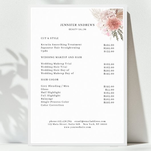 Moderne Folder Prijslijst Poster