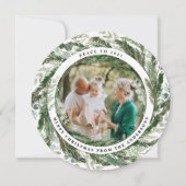 Moderne foliage met foto van vredesscript feestdagenkaart (Voorkant)