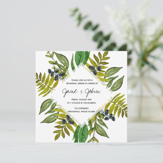 Moderne foliage-repetitie kaart (Staand voorkant)