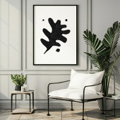 Moderne Foliated Art Print, zwarte gouache Poster