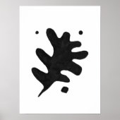 Moderne Foliated Art Print, zwarte gouache Poster (Voorkant)