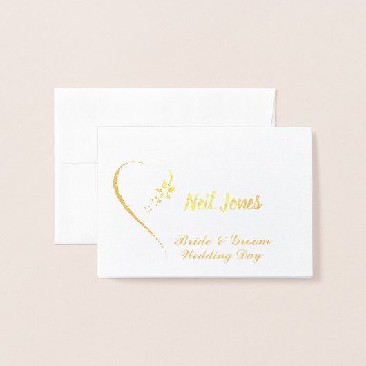 Moderne Folie Aanpasbare Bruiloft Gast plaats kaar Kaarten (Voorkant met envelop)