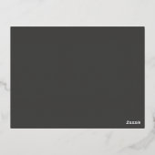 Moderne Folie Black Wedding Details Enclosure Kaar Folie Feestdagen Briefkaart (Achterkant)