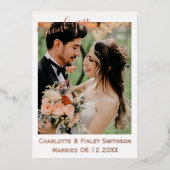 Moderne folie bruiloft bedankt je kaart (Voorkant)