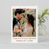 Moderne folie bruiloft bedankt je kaart (Staand Voorkant)