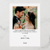 Moderne folie bruiloft bedankt je kaart (Achterkant)