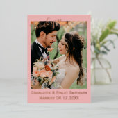 Moderne folie bruiloft bedankt je kaart (Staand Voorkant)