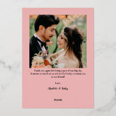 Moderne folie bruiloft bedankt je kaart (Achterkant)