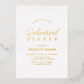 Moderne Folie Bruiloftsprobediner Uitnodiging (Voorkant)