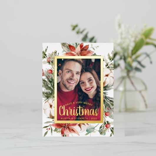 Moderne Folie Folie Feestdagen Briefkaart (Staand Voorkant)