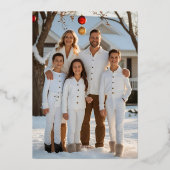 Moderne Folie Kerst Kaart Sjabloon Vakantie Wit (Achterkant)