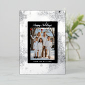 Moderne Folie Kerst Kaart Sjabloon Vakantie Zwart (Staand Voorkant)