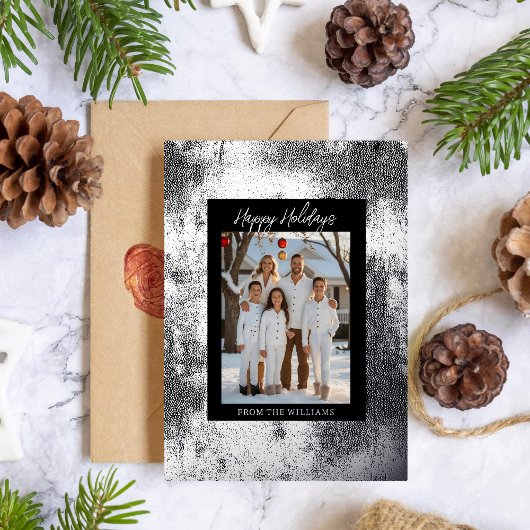 Moderne Folie Kerst Kaart Sjabloon Vakantie Zwart