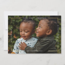 Moderne folie Kerstmis fotokaart één afbeelding
