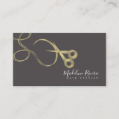 Moderne Folie Marmeren Haar Stylist Salon Scharen Visitekaartje (Voorkant)