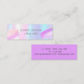 Moderne Folie penseelstreek, holografisch Mini Visitekaartje (Voorkant / Achterkant)