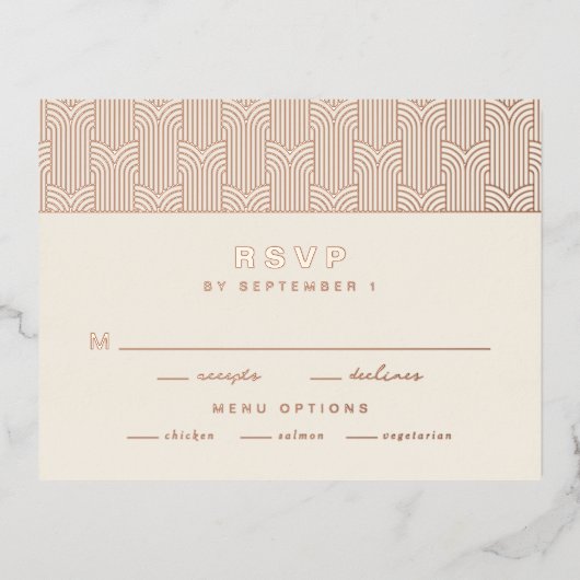 Moderne Folie RSVP Kaart (Voorkant)