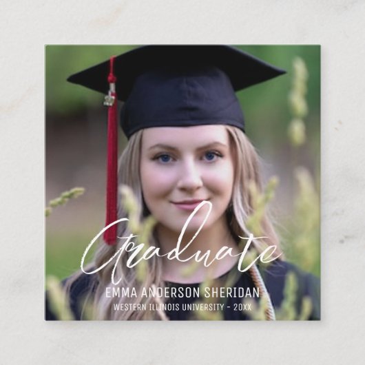 Moderne Folie van de Foto van het Witte Manuscript Informatiekaartje (Voorkant)