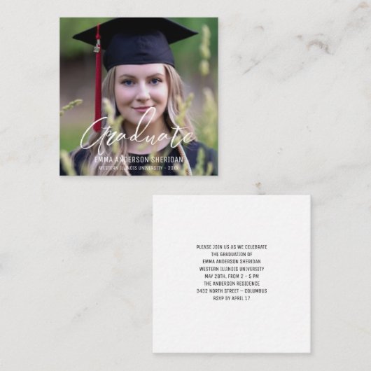 Moderne Folie van de Foto van het Witte Manuscript Informatiekaartje (Voorkant / Achterkant)