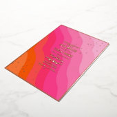 Moderne Folie van hete roze en Oranje gouden bruil Folie Uitnodiging (Gedraaid)