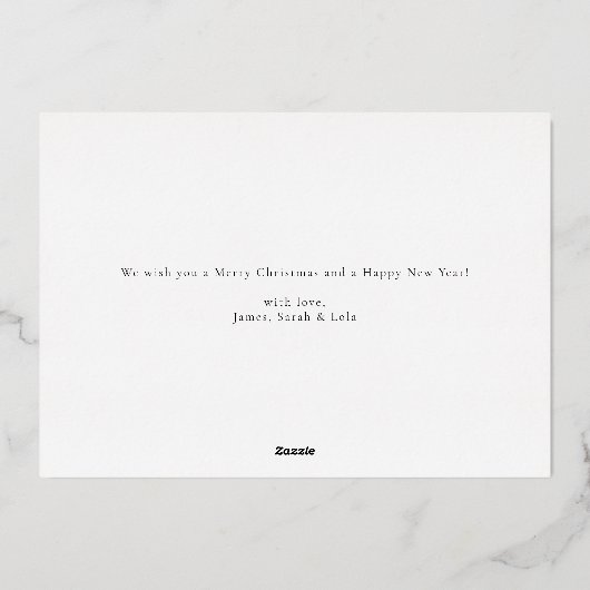 Moderne Folie voor prettige kerstmis met script Folie Feestdagenkaart (Achterkant)