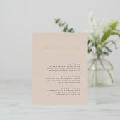 Moderne Folie Wedding Details Enclosure Kaart (Staand Voorkant)