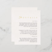 Moderne Folie White Wedding Details Enclosure Card Folie Feestdagen Briefkaart (Voorkant / Achterkant)