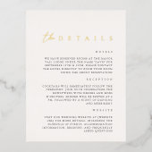 Moderne Folie White Wedding Details Enclosure Card Folie Feestdagen Briefkaart (Voorkant)