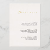 Moderne Folie White Wedding Details Enclosure Card Folie Uitnodiging (Voorkant)
