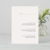 Moderne Folie White Wedding Details Enclosure Card Folie Uitnodiging (Staand Voorkant)