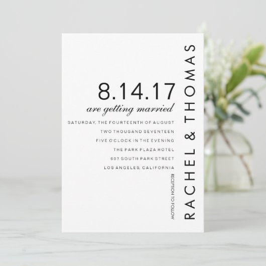 Moderne Folio bruiloft uitnodiging (Staand voorkant)