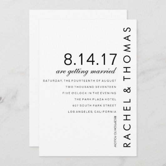 Moderne Folio bruiloft uitnodiging (Voorkant / Achterkant)