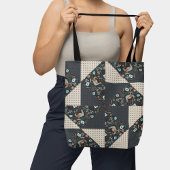 Moderne Folk Art Pinwheel Patchwork Quiltstijl Tote Bag
