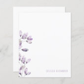 Moderne font plum Foliage Personalized Stationery (Voorkant / Achterkant)