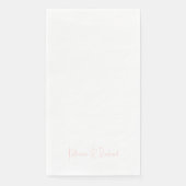 Moderne font roze namen papieren gast handdoeken servet (Voorkant)