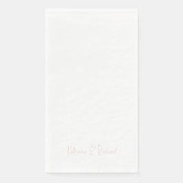 Moderne font roze namen papieren gast handdoeken servet