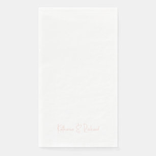 Moderne font roze namen papieren gast handdoeken servet