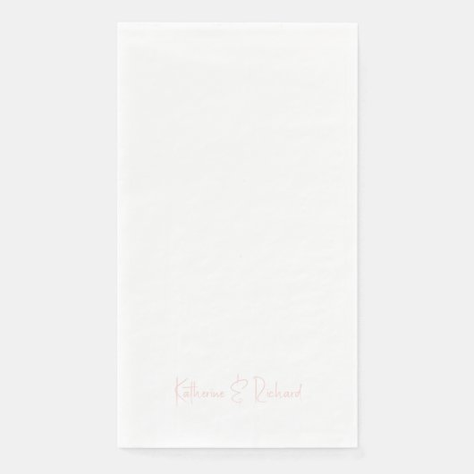 Moderne font roze namen papieren gast handdoeken servet (Voorkant)