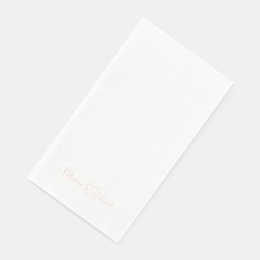 Moderne font roze namen papieren gast handdoeken servet (Hoek)