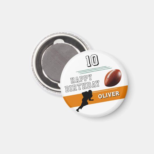 Moderne Football speler Silhouette Happy Birthday Magneet (Voorkant / Achterkant)