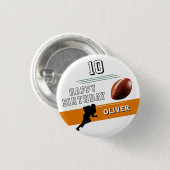 Moderne Football speler Silhouette Happy Birthday Ronde Button 3,2 Cm (Voorkant /achterkant)