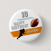 Moderne Football speler Silhouette Happy Birthday Ronde Button 3,2 Cm (Voorkant)