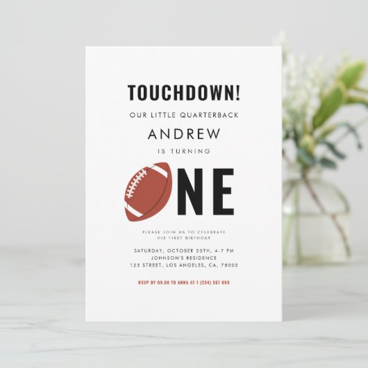 Moderne Football Thema Kind 1e verjaardag Kaart (Staand voorkant)