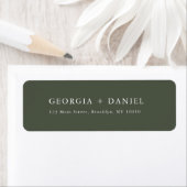 Moderne Forest Green Names Return Address Label (Insitu)