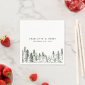 Moderne Forest Pine minimalistische groenblijvende Servet (Insitu)