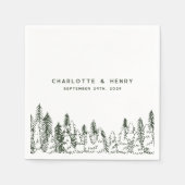 Moderne Forest Pine minimalistische groenblijvende Servet (Voorkant)